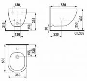 Bidet Jika Mio závěsný, vnitřní přívod H8317120003021 (obr. 9)