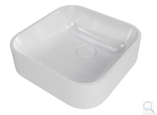 Umyvadlo na desku SAT Aula 40x40 cm bez otvoru pro baterii, bez přepadu SATAU4040. obr. 1