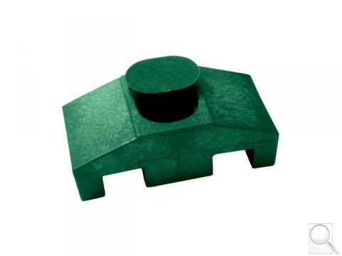 Příchytka k uchycení panelů ke čtyřhranným sloupkům včetně krytky na hlavu šroubu (SUPER) - zelená, PVC 