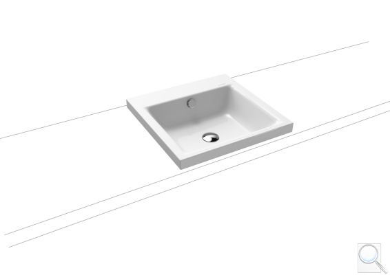 Umyvadlo na desku Kaldewei Puro 46x46 cm alpská bílá bez otvoru pro baterii 900306003001. obr. 1