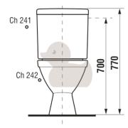 WC kombi komplet stojící Jika Lyra Plus zadní odpad H8263860002413. technický nákres 2