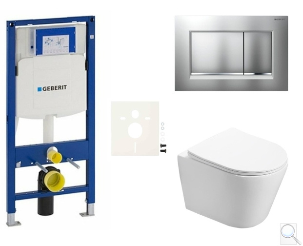 Závěsný WC set Geberit do lehkých stěn / předstěnová montáž+ WC SAT Infinitio SIKOGES3INF7. obr. 1