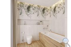 Koupelna Kale Soul. SIKO-koupelna-s-walk-in-kvetinovy-dekor-se-drevem-serie-soul-02