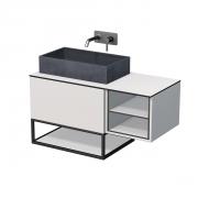 Koupelnová skříňka pod umyvadlo Naturel Oxo 110x58x50 cm bílá mat OXO110L701ZKDSBM (obr. 2)