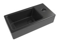 Umývátko SAT Brevis 40,5x20,5 cm černé otvor pro baterii vpravo SATBRE4020SRBKM