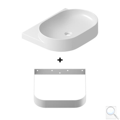 Umyvadlo Ravak Yard 60,5x50 cm s nerezovou konzolí X000001684. obr. 1