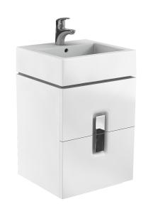 Koupelnová skříňka pod umyvadlo Kolo Twins 50x46x57 cm bílá lesk 89489000