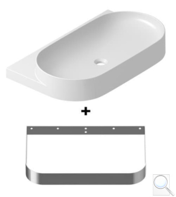 Umyvadlo Ravak Yard 80,5x50 cm s nerezovou konzolí X000001687. obr. 1