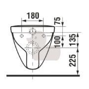 WC závěsné Jika Lyra Plus zadní odpad H8233800000001. technický nákres 2&nbsp;