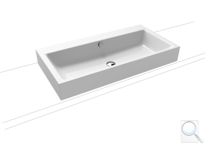 Umyvadlo na desku Kaldewei Puro 3158 90x46 cm alpská bílá bez otvoru pro baterii 900806003001. obr. 1