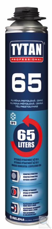 Montážní pěna pistolová PU zimní TYTAN 65. 