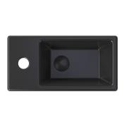 Umývátko SAT Brevis 40,5x20,5 cm černé otvor pro baterii vlevo SATBRE4020SLBKM. obr. 2