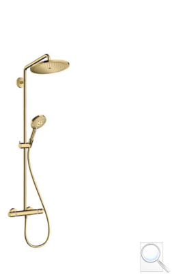 Sprchový systém Hansgrohe Croma-Select s termostatickou baterií leštěný vzhled zlata 26890990. obr. 1