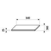 Deska pod umyvadlo Jika Tigo N 64x36x2,5 cm bílá H46J2101005001. technický nákres&nbsp;