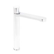 Vysoká umyvadlová baterie SAT Fusion bez výpusti páka bílé sklo SATBSFU285BS. obr. 5&nbsp;