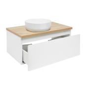 Koupelnová skříňka s krycí deskou SAT B-WAY 79x30x45 cm bílá lesk BWAY80WDOAK. obr. 3 