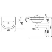 Umývátko Jika Deep 45x37 cm otvor pro baterii uprostřed nebo bez otvoru pro baterii. bez&nbsp;otvoru pro baterii 1561.4.000.139.1&nbsp;
