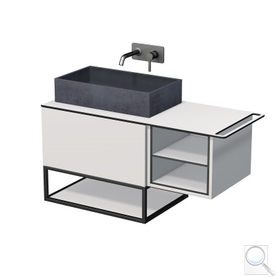 Koupelnová skříňka pod umyvadlo Naturel Oxo 110x58x50 cm bílá mat OXO110L701ZKDPBM. obr. 1