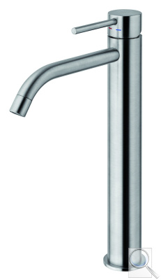 Vysoká umyvadlová baterie Paffoni Light bez výpusti steel LIG081ST. 