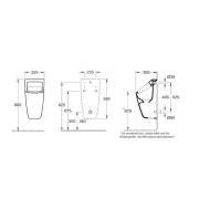 Pisoár závěsný Villeroy & Boch Architectura 55870001. technický nákres