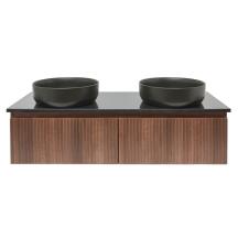 Koupelnová skříňka s žulovou deskou SAT Evolution 118x30x44,8 cm ořech mat SATEVO120NAZ