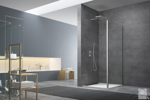 Boční zástěna ke sprchovým dveřím 80x195 cm, 90x195 cm, 100x195 cm SAT TEX chrom lesklý.