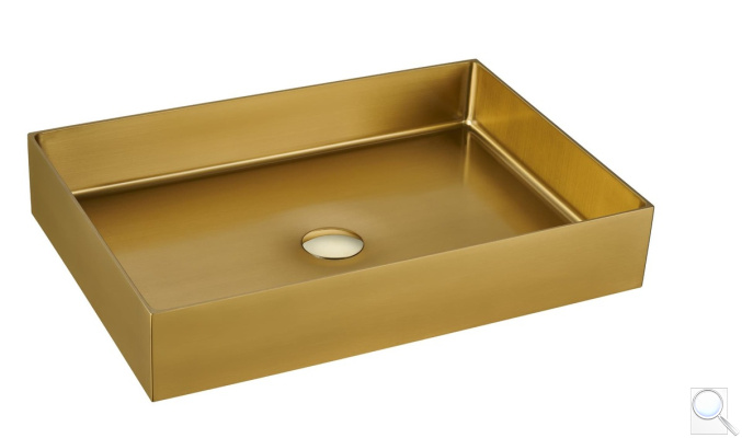 Umyvadlo na desku ve zlaté barvě SAT Aurum 55x38 cm bez přepadu SATAUR5538BG. obr. 1