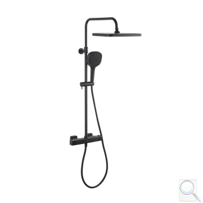 Sprchový systém SAT na stěnu s termostatickou baterií černá matná SATSSTZC. obr. 1