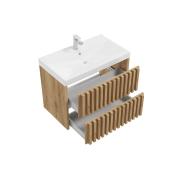 Koupelnová skříňka s umyvadlem SAT Delano 80x46 cm dub mat DELANO80ZDUM. obr. 3