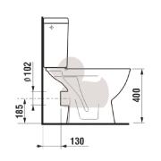 WC kombi komplet stojící Jika Lyra Plus zadní odpad H8263860002423. technický nákres 3 