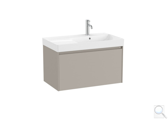 Koupelnová skříňka s keramickým umyvadlem Roca Ona 80x50,5x46 cm písková mat ONA801ZPMP. obr. 1
