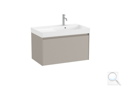 Koupelnová skříňka s keramickým umyvadlem Roca Ona 80x50,5x46 cm písková mat ONA801ZPMP. obr. 1