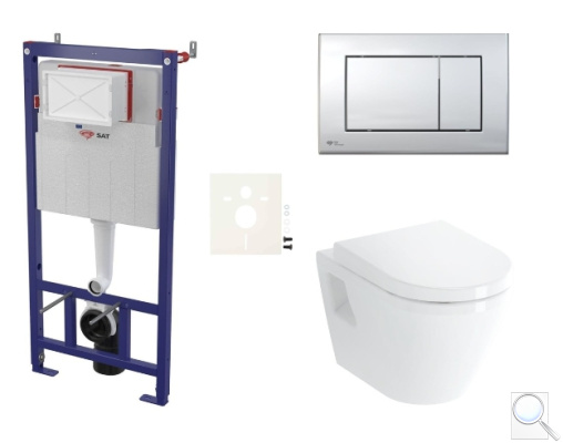 Závěsný WC set SAT do lehkých stěn / předstěnová montáž+ WC VitrA Integra SIKOSSINTBO21K. obr. 1