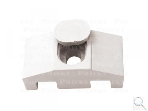 Příchytka k uchycení panelů ke čtyřhranným sloupkům včetně krytky na hlavu šroubu (SUPER STRONG) - bílá, PVC 
