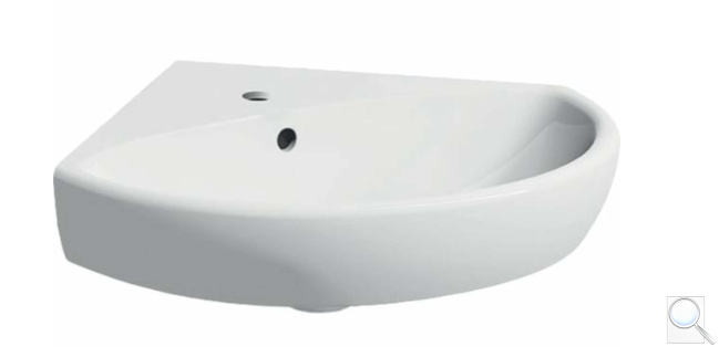 Rohové umývátko Geberit Selnova 59x56 cm otvor pro baterii uprostřed 501.050.00.5. obr. 1