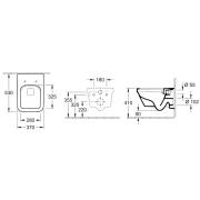 WC závěsné Villeroy & Boch Omnia Architectura zadní odpad 5685R0R1. Technický nákres&nbsp;