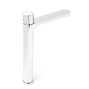 Vysoká umyvadlová baterie SAT Fusion bez výpusti páka bílé sklo SATBSFU285BS. obr. 3&nbsp;