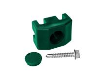 Příchytka na sloupek 60 × 40 mm pro panely PILOFOR® včetně šroubu, zelená, PVC