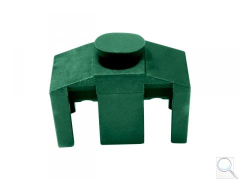 Příchytka z PVC k uchycení panelů ke čtyřhranným sloupkům včetně krytky na hlavu šroubu (CLASSIC) - zelená 