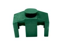 Příchytka z PVC k uchycení panelů ke čtyřhranným sloupkům včetně krytky na hlavu šroubu (CLASSIC) - zelená