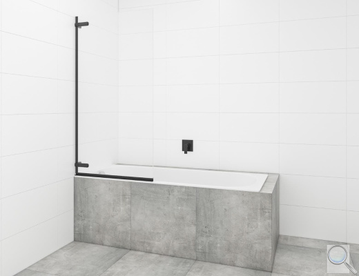 Vanová zástěna SAT TGD NEW 150x80 cm černá SATTGVZO150CT. obr. 1