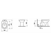 WC stojící Laufen Pro spodní odpad H8219574000001. Technický nákres