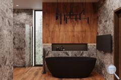 Koupelna Dom Mun 1 - SIKO-koupelna-se-drevem-v-prirodnim-stylu-s-cernou-vanou-serie-Mun-004