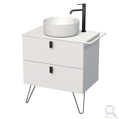 Koupelnová skříňka pod umyvadlo s držákem ručníku Naturel Art Deco 68x55x50 cm bílá mat ARTDECO60BMBU. obr. 1