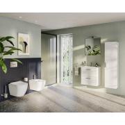 Koupelnová sestava s umyvadlem zrcadlem a osvětlením Vitra Mia 59x61x39,5 cm bílá lesk MIASET60B. obr. 4 