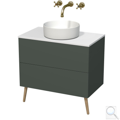 Koupelnová skříňka pod umyvadlo Naturel Boho 80x76,1x45,5 cm šedozelená mat BOHO80SZBU. obr. 1