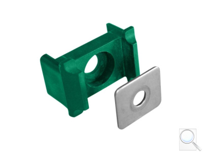 Příchytka panelu PILOFOR® osazení, kovový přítlak, 60 × 40 mm, PVC - zelená. 