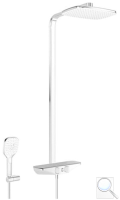 Sprchový systém Hansa Emotion s termostatickou baterií šedá/chrom 5865017284. 