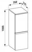 Koupelnová skříňka nízká Laufen Pro S 35x33,5x100 cm wenge H4831120954231 (Technický nákres)