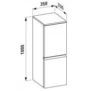 Koupelnová skříňka nízká Laufen Pro S 35x33,5x100 cm wenge H4831120954231 (Technický nákres)